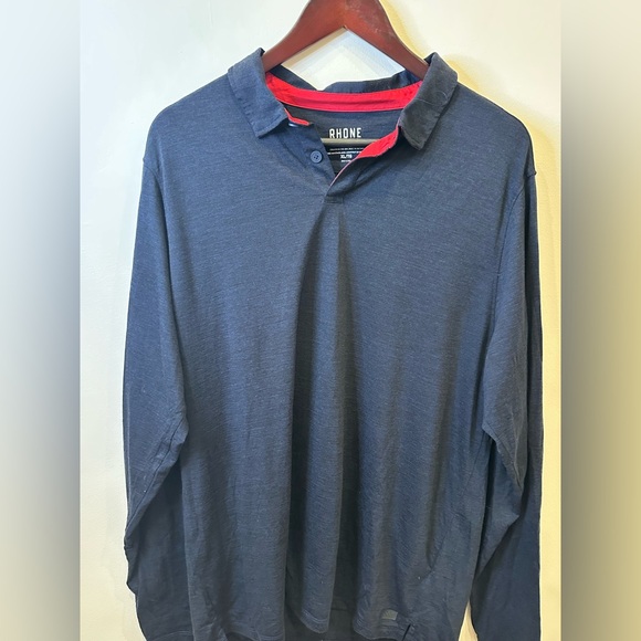 Rhone Men’s Long Sleeve Performance Polo Shirt XL Navy Blue‎ NWOT - Picture 1 of 3